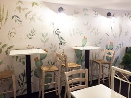 Progettazione e realizzazione di tappezzeria dipinta con piante aromatiche mediterranee macro | Mara Beccaris Genova